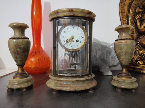 Horloge pendule cage - , onyx