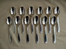 ALFENIDE,CHRISTOFLE,CIRTA,ART DECO SILVERPLATE COFFEE SPOONS ,12 PIECES,20th.