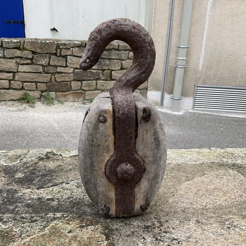 Ancienne poulie bateau - poulie, de