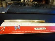 plume Parker taille F,or 18KT,grain d'orge,barrel &cap Sterling,USA,L 128mm