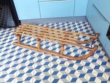 ANCIEN-GRAND LUGE BOIS-VINTAGE-DéCO-CHALET-MONTAGNE-122cm