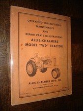 ALLIS-CHALMERS - MODEL "WD" TRACTOR - Operating instructions - Tracteurs