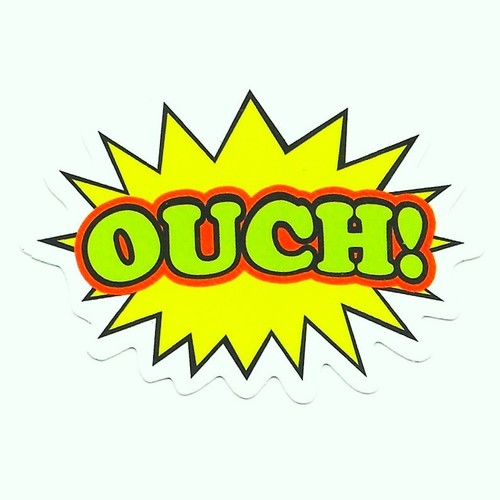 Ouch vinyl sticker - ouch, durable