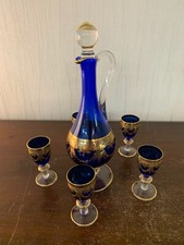 Lot 5 verres et carafe a liqueur en cristal (prix du lot)