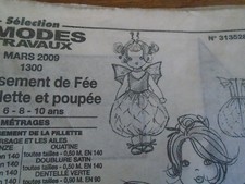 T10 PATRON POUPEE  MODES ET TRAVAUX" DEGUISEMENT FEE CREATION DISNEY MARS  2009
