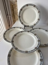 Faïence Salins Terre de Fer 5 Anciennes Assiettes Plates Royal Collection Déco