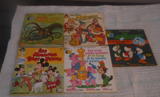  LIVRE  disque, Mickey .walt Disney  Lot 6 X 45 T dessin animé  ,castor junior 
