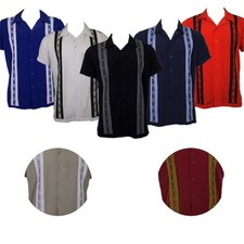 Homme Guayabera T-Shirt Brodé