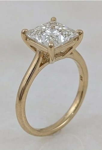 Real 14k yellow gold - 14k, solitaire