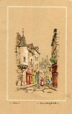 Carte PARIS Rue Hautefeuille Illustré par Barday