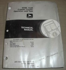 John Deere 655B 755B Crawler Chargeur Bulldozer Technique Service Test Manuel
