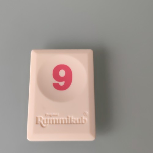 Tuile chiffre rouge - 9, rummikub