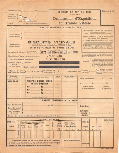 Facture 1930 biscuits - facture,