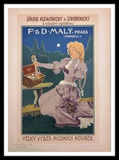 Karl REISNER : F & D MALY Prague, tchèque, lithographie originale 1900