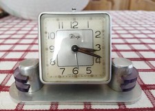 Ancien réveil DEP France art nouveau / déco / 1930 en aluminium 