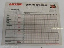 Ancien panneau ANTAR PLAN de GRAISSAGE avec les préconisations - Vintage Gaulois