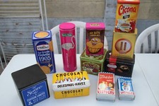 11 BOITES EN METAL TOLE PUBLICITAIRE / COLLECTION TIN BOX DECO CUISINE LOFT PUB