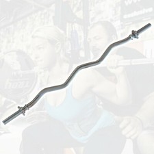 X Barbell Curl Courbé Ondulé EZ De 120Cm Barre Gym Musculation DFH