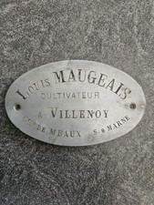 Plaque Enseigne Ancienne Métier Commerce Professionnel Etain Cultivateur 