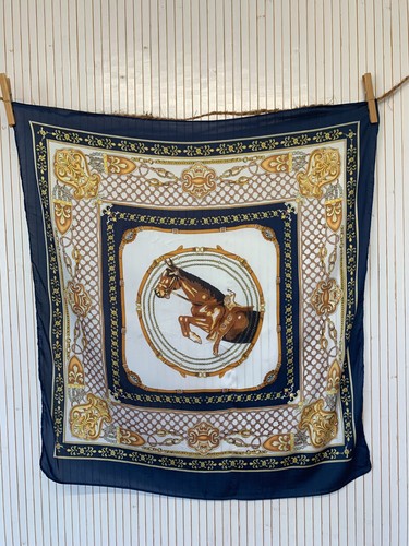 Foulard carré soie vintage - foulard, de