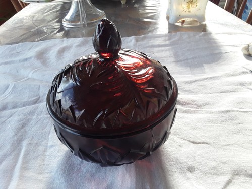 Bonbonnière verre teinté - verre,