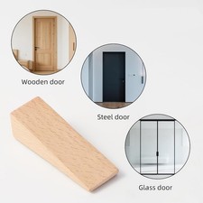 Lot de 2 cales d'arrêt de porte en bois base antidérapante pour placement séc