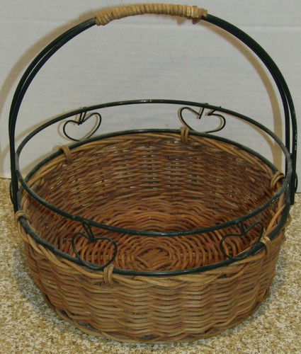 Wicker metal basket - wicker,