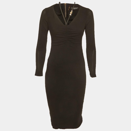 Robe midi versace noire - robe, crêpe