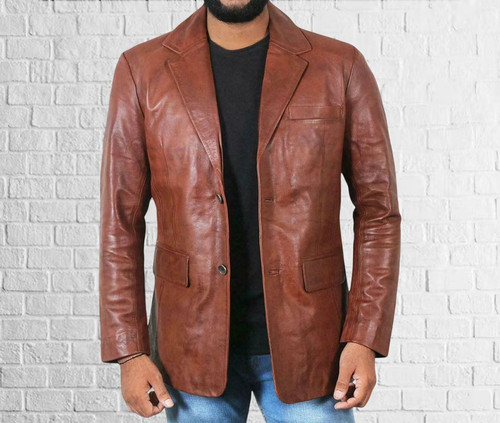Blazer homme cuir agneau - blazer,