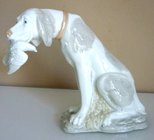 GRANDE FIGURINE PORCELAINE, CHIEN, SETTER, CHASSE, SIGNEE D'ART SA, VINTAGE