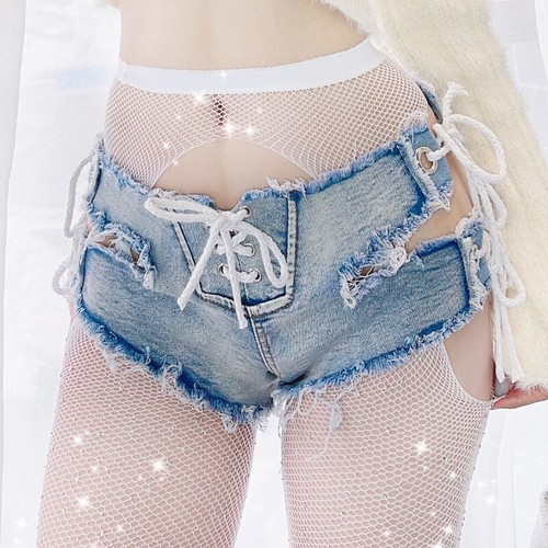 Femmes micro lacet short jeans - micro,