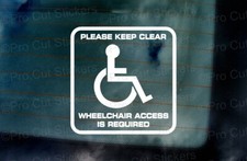 Fauteuil Roulant Access Handicapé Handicap Vitre Voiture Pare-Choc Vinyle