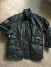 MANTEAU QUINZE SERGE BLANCO  NOIR  COTON HUILE T L PEU PORTE  T B Evignette de g