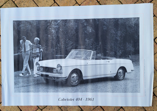 Affiche peugeot 404 cabriolet - peugeot,