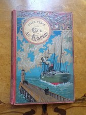 9519 Verne  Face au drapeau Hetzel steamer Premier tirage