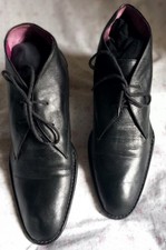 Bottines Espace en cuir noir, cousues main, excellent état