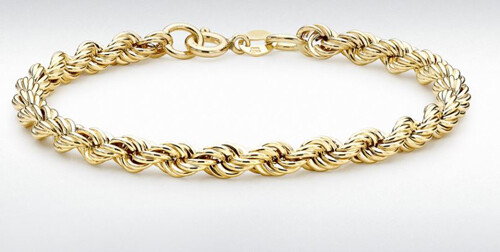 Bracelet jaune creux en - or,