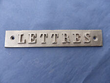 Plaque fonte signalement boîte aux LETTRES ancienne décoration 2,8 x 16 cm