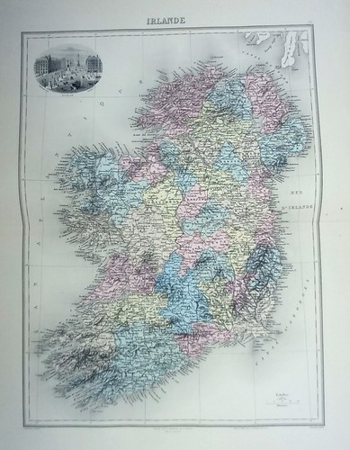Carte irlande 1890 j - l'irlande,