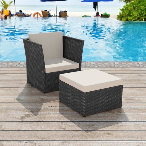 Chaise jardin avec tabouret - jardin,