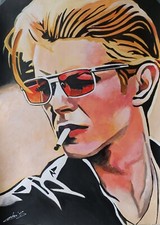 TABLEAU PEINTURE STREET ART DAVID BOWIE ZIGGY STARDUST ROCK STAR  SIGNÉ CHRISK 