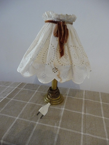 Ancienne lampe laiton avec - ,