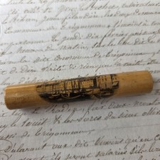 Etui Aiguilles Pouliguen en Bois 1900 Couture  Mauchline Souvenir