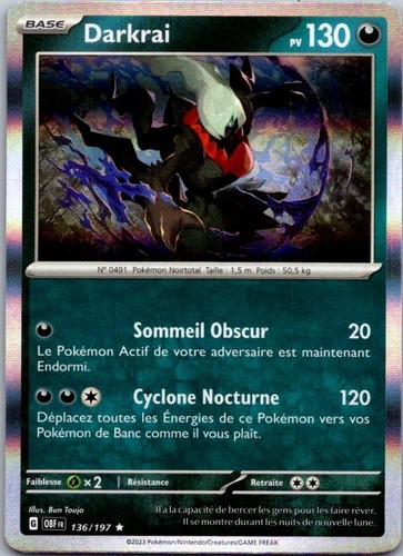 Carte pokémon darkrai 136 197 - pokémon,