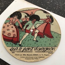 Vieux Disque Flexi-disc, 7", 78 RPM, Picture Disc Pastel Sur Le Pont D’Avignon