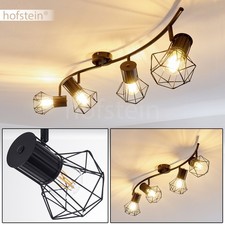 Plafonnier 4 branches Lustre Lampe à suspension noire Lampe de séjour Luminaire