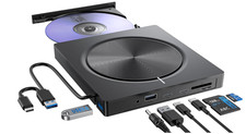 Lecteur CD DVD externe graveur USB 3.0 type C avec lecteur de carte PC...