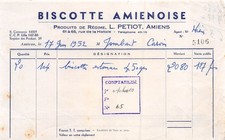 Facture   1952 BISCOTTE
