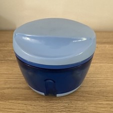 MINI HACHOIR MANUEL TUPPERWARE À HERBES OU OIGNONS VINTAGE  BLEU 