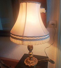 Lampe bronze années 1960 style Louis XV / Rocaille avec Abat jour - H 50 cm